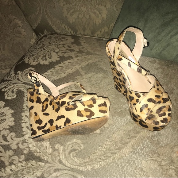 2/$15 Steve Madden Cheetah Print Wedges - Picture 3 of 6